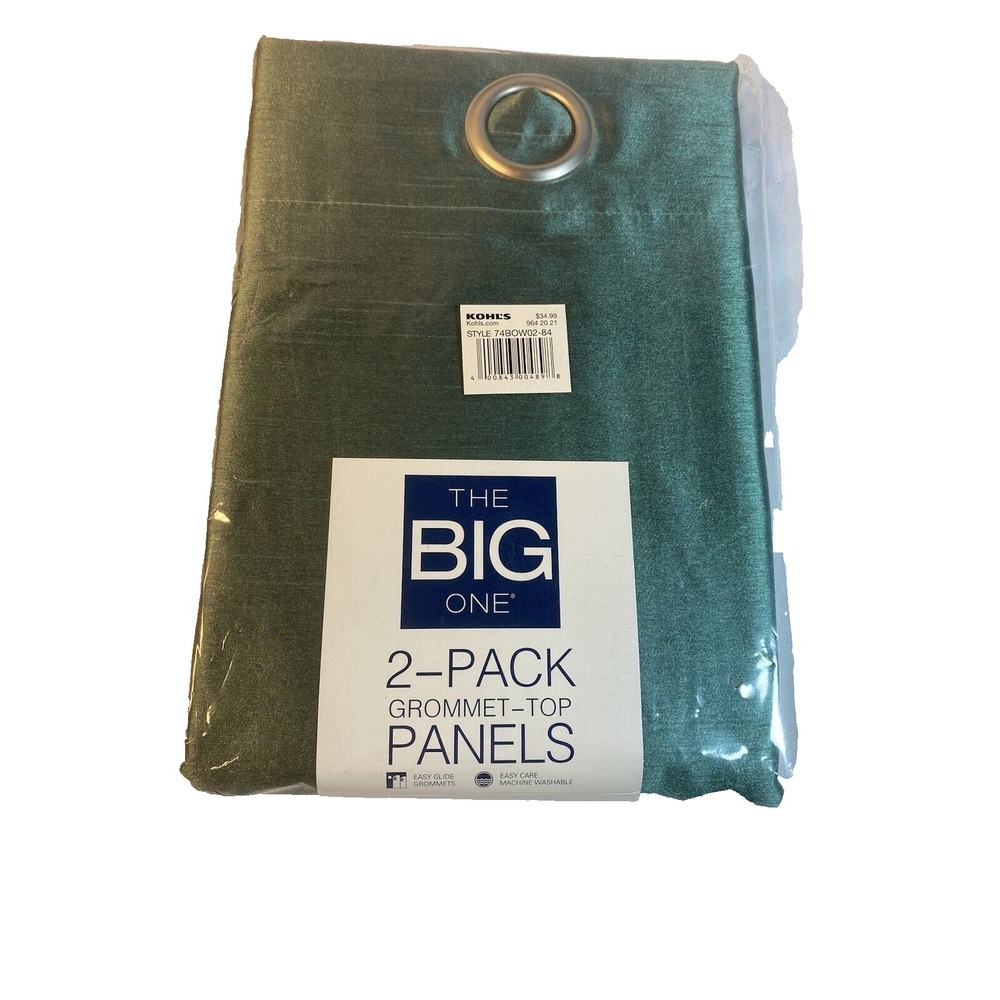 the big one 2 pack gromment top panels 38 in X 84 in TEAL green‎ by kohls